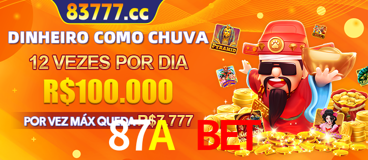 Banner do programa de recompensas Recomende para amigos do 87A BET, detalhando os bônus por convidar amigos, com prêmios que chegam a R$288.888.