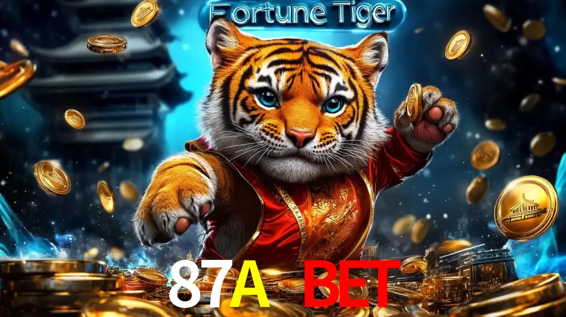 Imagem promocional do jogo de slot Fortune Tiger, com um tigre majestoso em traje tradicional cercado por uma fortuna em moedas de ouro, disponível agora no cassino 87A BET.